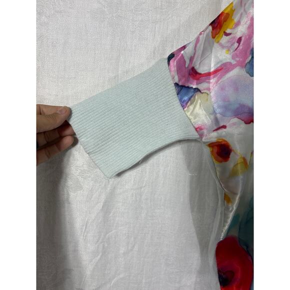 Michael Simon Studio Top Medium Satin Watercolor Front Oversized Boxy - Picture 3 of 9